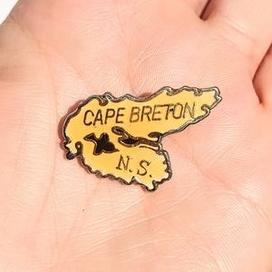 Cape Breton Nova Scotia enamel pin geographic map outline